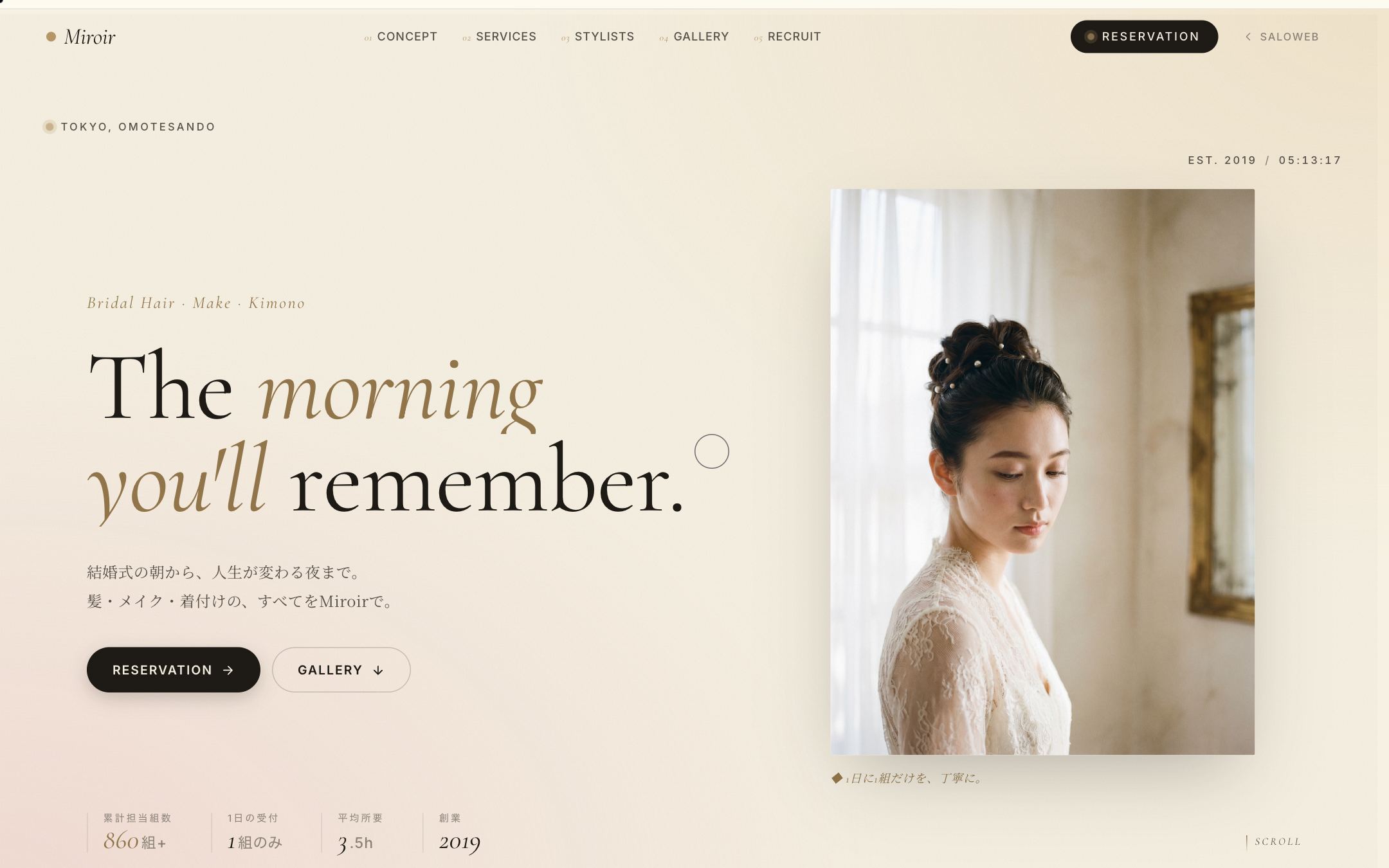 Miroir のトップページ